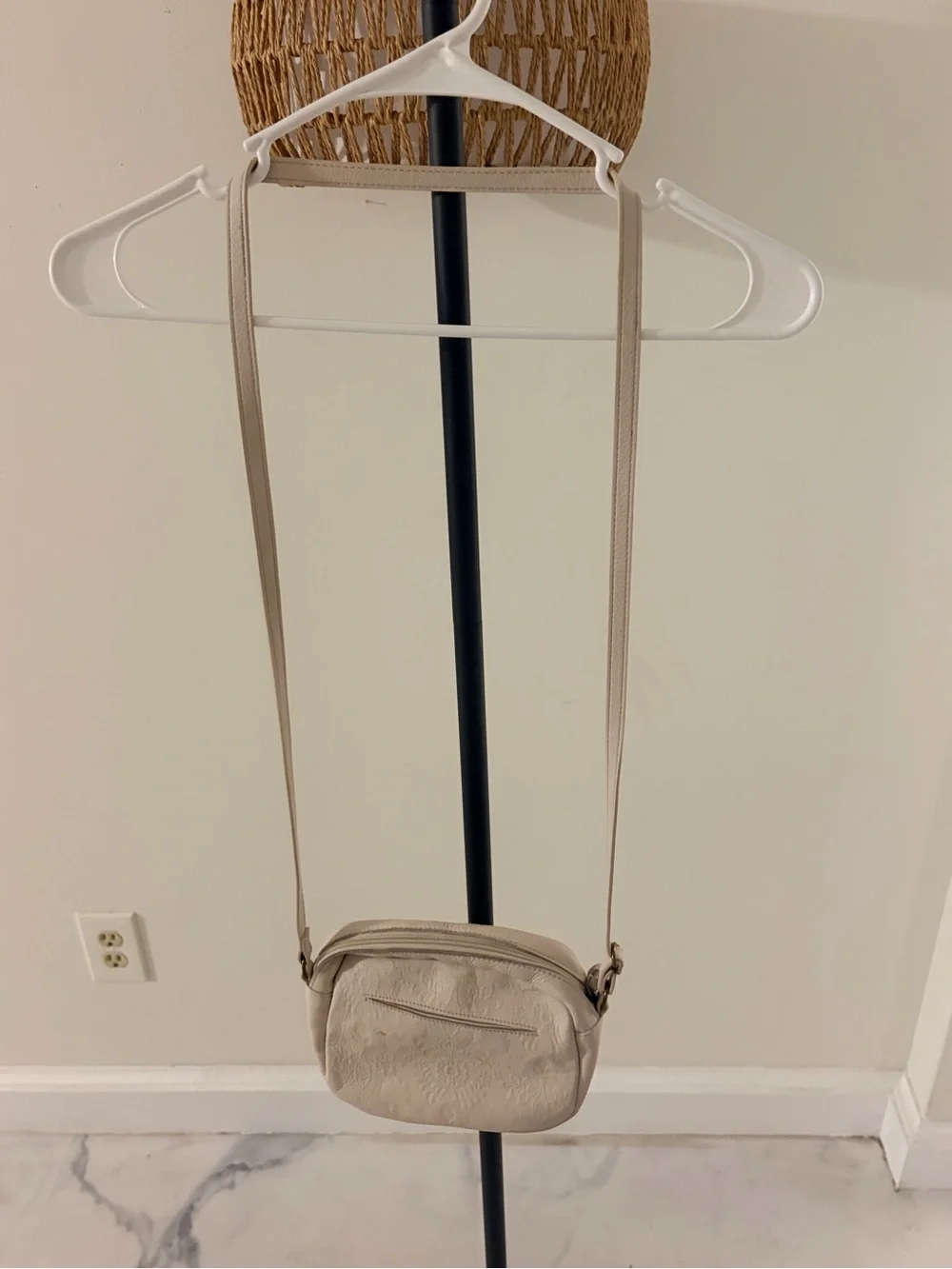 The Sak Beige Embossed Crossbody Bag